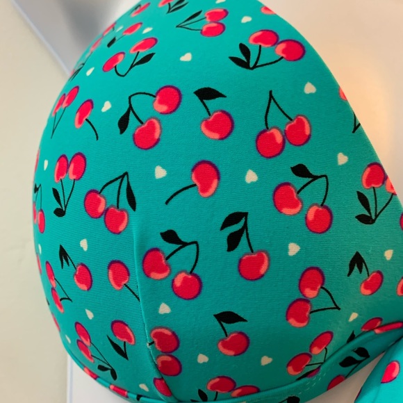 Junior Retro Halter With Tie Push Up Swim Wear - Picture 4 of 6